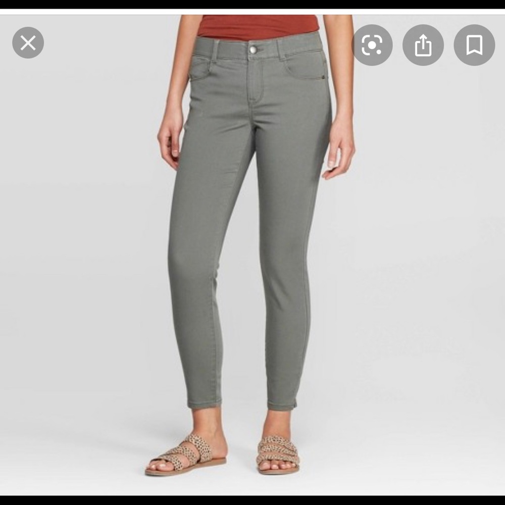 Knox rose - olive/ grey stretch skinny pant sz 4